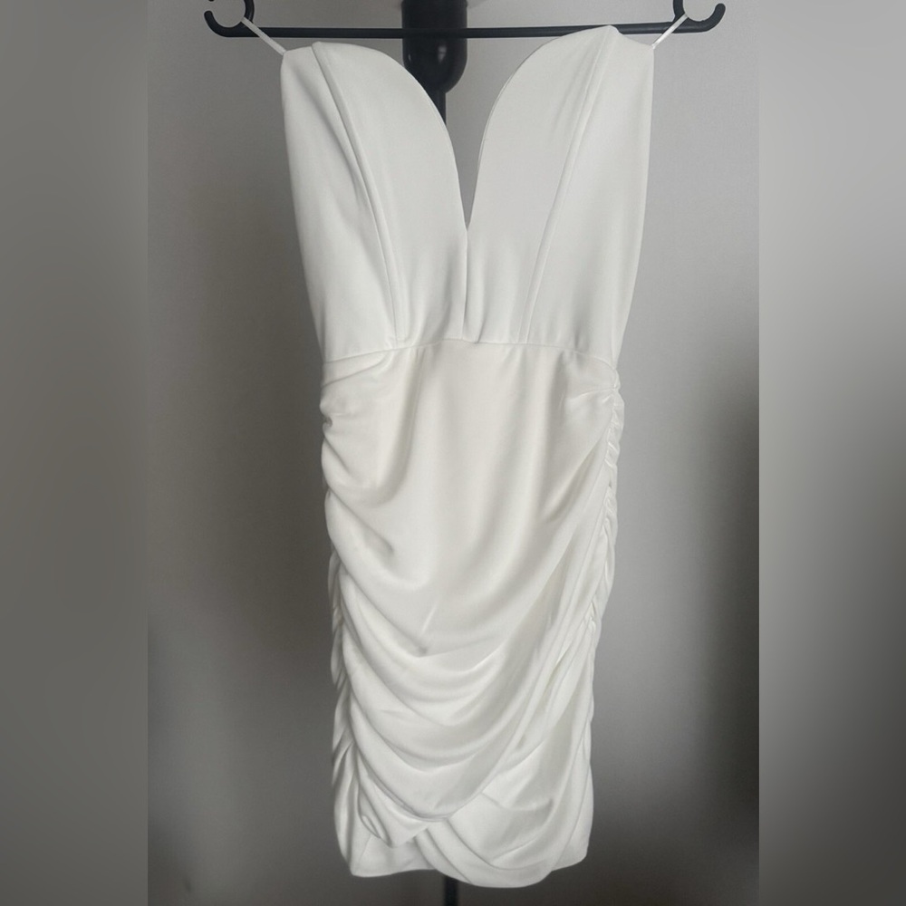 ๐(NWT) ZARA Sweetheart Corset Ruched Mini Dress. Size XXL - Picture 12 of 14